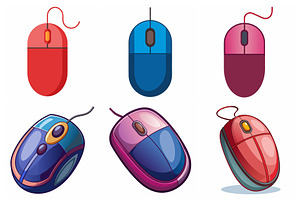 Colorful Computer Mice vectors, an Object Graphic by Billah Hub