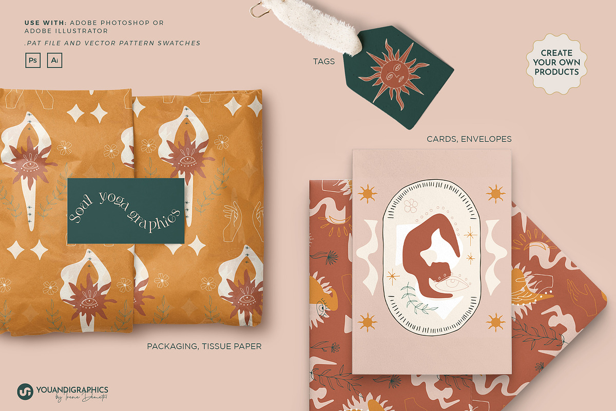 Soul Yoga Graphics Collection, a Pattern Graphic by Youandigraphics (Photo 4 of 17)