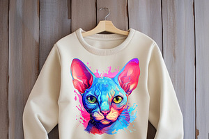 Sphynx Cat For Sublimation Printing.