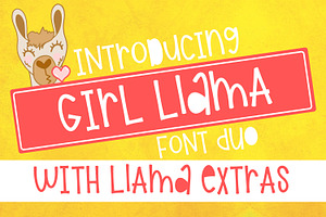 Girl Llama - Font Duo With Extras