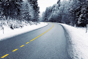 Empty country road in winter, a Transportation Photo by BOOCYS