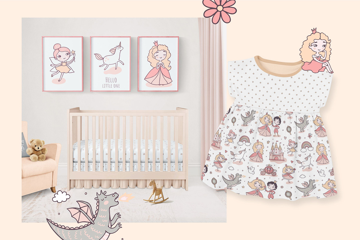 Cute Princess Fairy Tale, an Object Graphic by Apolinarias Art (Photo 7 of 9)