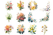 Watercolor Summer Garden Clipart, an Illustration by DreamArtGraphic (Thumbnail 3 of 4)