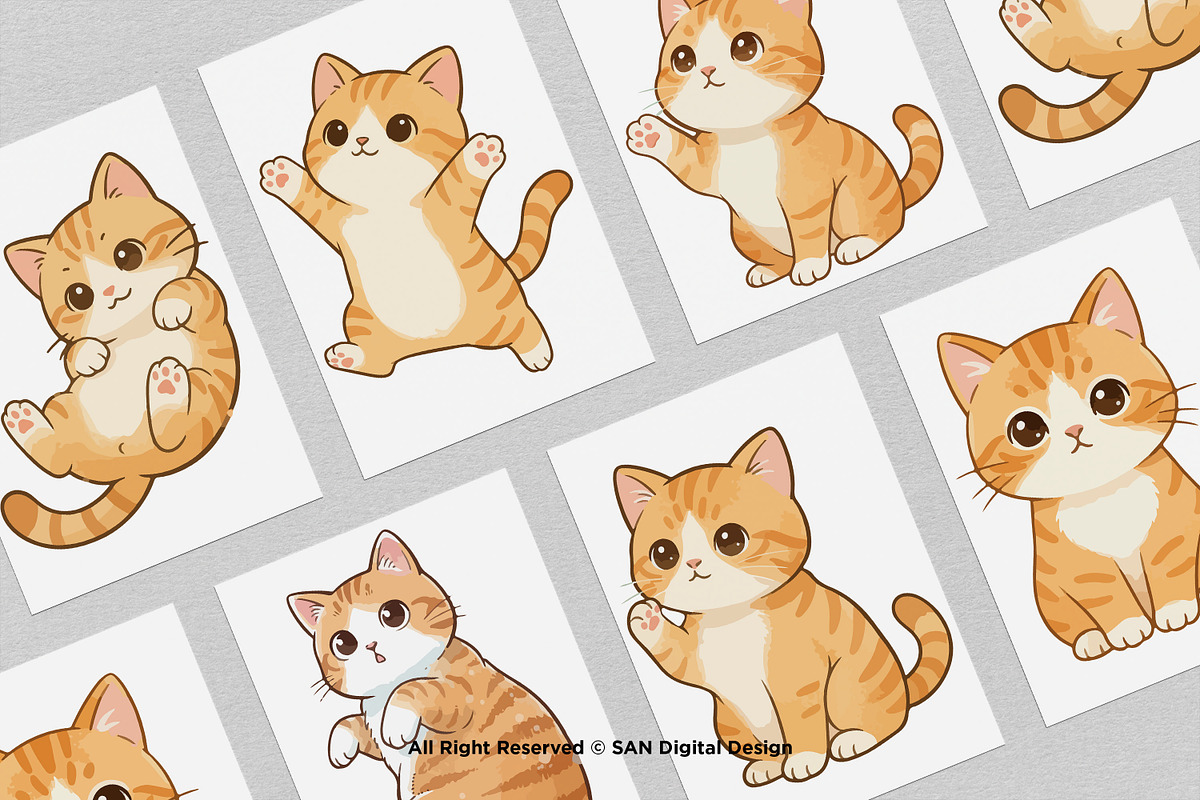 15 Bundle Watercolor Baby Kitten Pet, an Animal Illustration by Morspective (Photo 3 of 8)