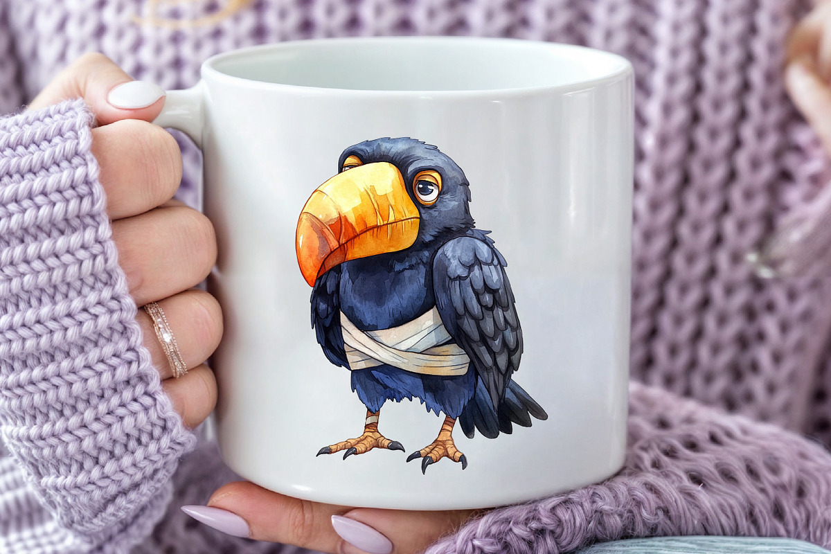 Grumpy Toucan Watercolor Clipart, an Illustration by Rose Art (Photo 5 of 7)