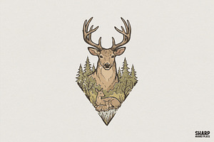 Deer PNG, Woodland Animal Design, an Illustration by SharpMarketplace