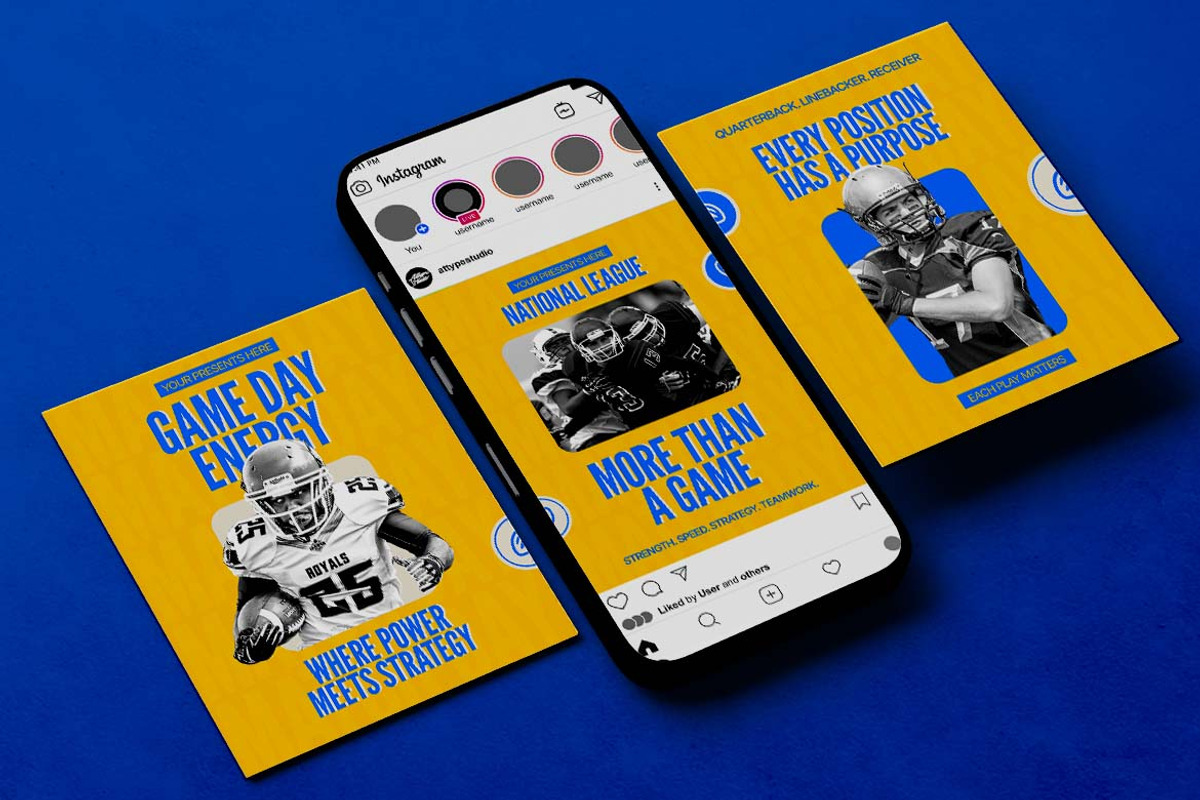 American Football Instagram Carousel, a Social Media Template by Attype (Photo 3 of 5)