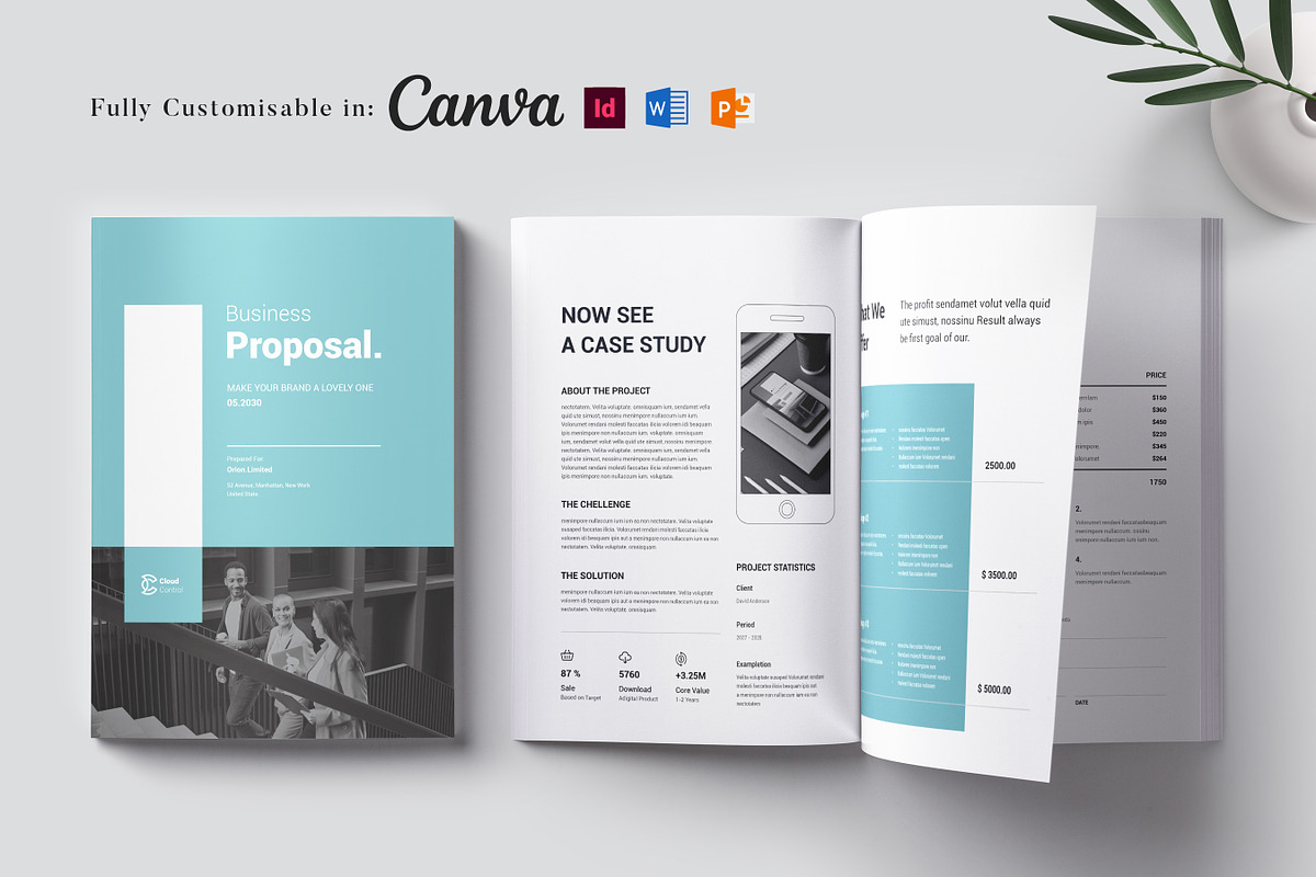 Business Proposal Template, Canva, a Brochure Template by DesVert (Photo 1 of 10)
