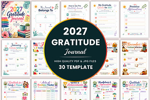 2027 Gratitude Journal, a Stationery Template by Shumaya