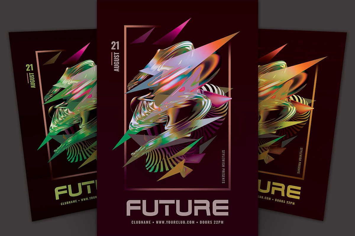 Neon Waves Flyer, a Flyer Template by styleWish