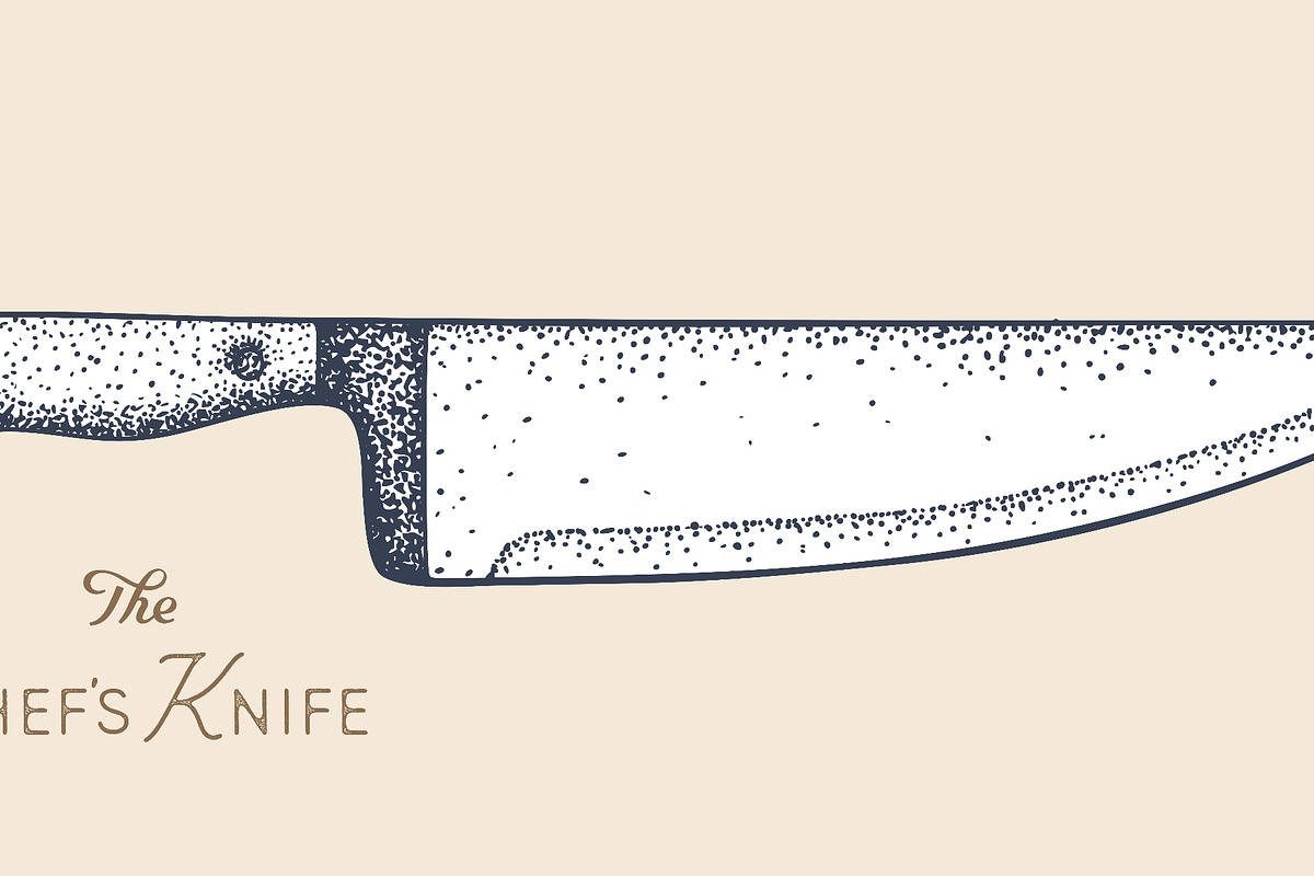 Butcher Knife. Hand drawn sketch, a Food Illustration by Foxys Graphic (Photo 2 of 3)