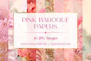 57 Pink Baroque Seamless Pattern