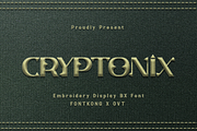 Cryptonix-Embroidery Display BX Font, a Serif Font by overlaytemplates (Thumbnail 1 of 5)