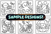 Bold and Easy Axolotl Coloring Pages, an Animal Illustration by Craftsbeefy (Thumbnail 3 of 4)