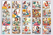 Pin Up Girl Coaster - Sarcastic, a Person Illustration by ElenazlataArt (Thumbnail 5 of 10)