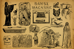 Rare Vintage HALLOWEEN Clipart Set