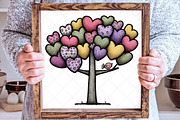Whimsical Valentines Day Heart Tree, an Illustration by SinaCreation (Thumbnail 5 of 7)