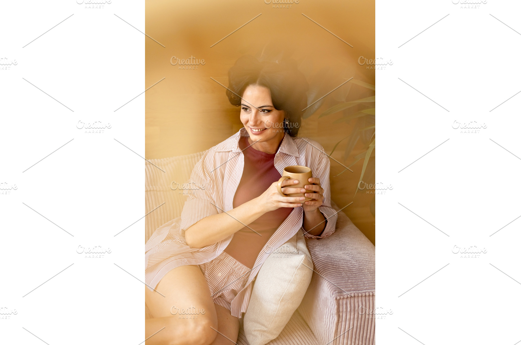 Portrait of woman with hair rollers, a Person Photo by HalfPoint