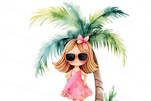 Cartoon Kids Traveling Vacation PNG