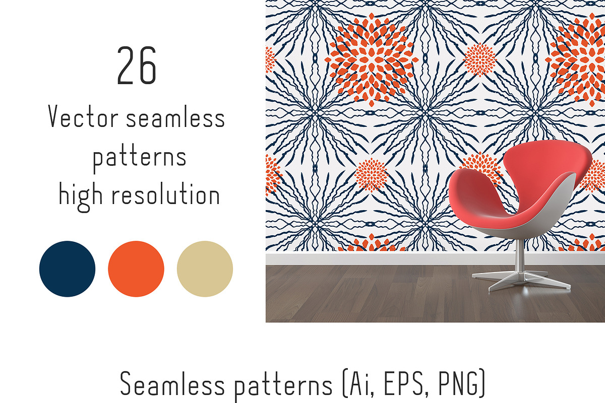 Modern Japanese patterns. Geometric, a Pattern Graphic by KomannaArt (Photo 4 of 6)