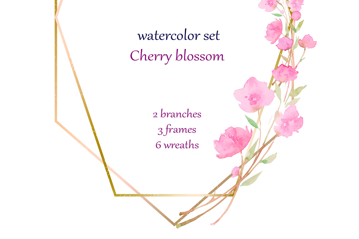 watercolor cherry blossom, an Illustration by EshaStudio (Photo 3 of 4)