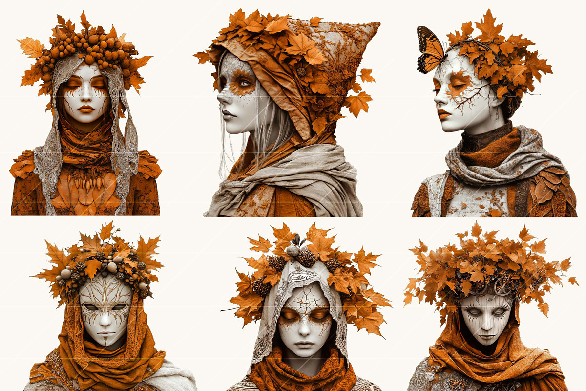 Surreal Art Autumn Girls Clipart, a Person Illustration by BusyDaydesign (Photo 2 of 9)