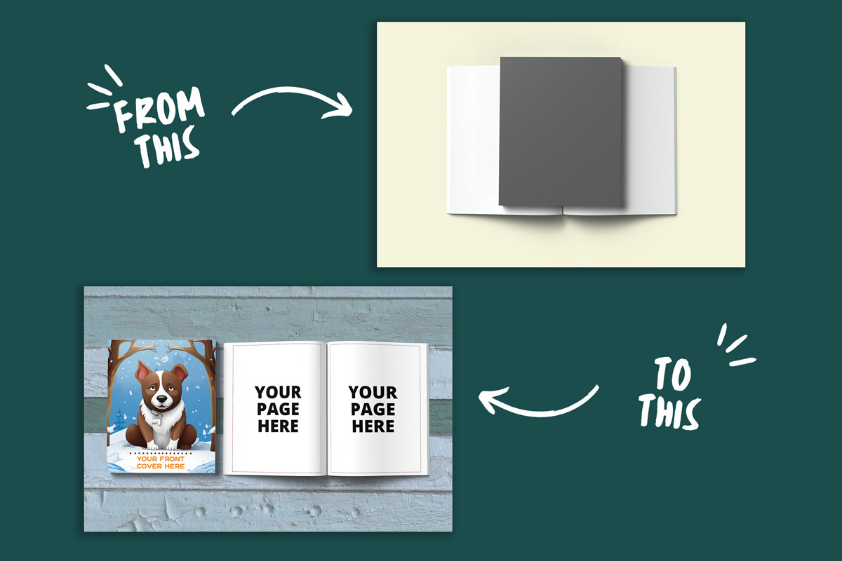 7.5 x 9.25 open & closed book mockup, a Books & Magazine Mockup by Rami's Mockups (Photo 2 of 8)