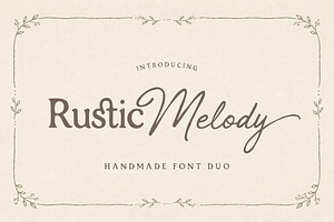 Rustic Melody - Handmade Font Duo, a Script Font by Typebae