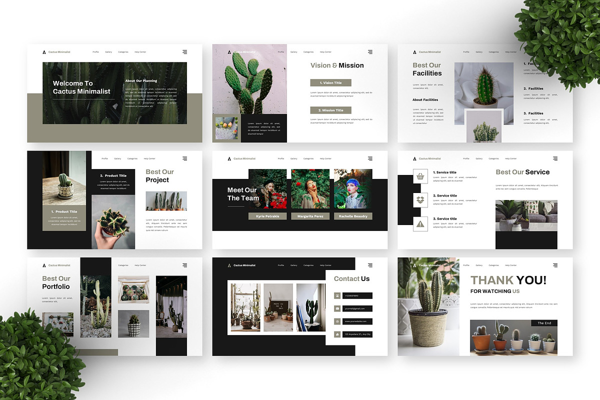 Cactus Minimalist - Plant Powerpoint, a Presentation Template by Deepslide Studio (Photo 2 of 4)