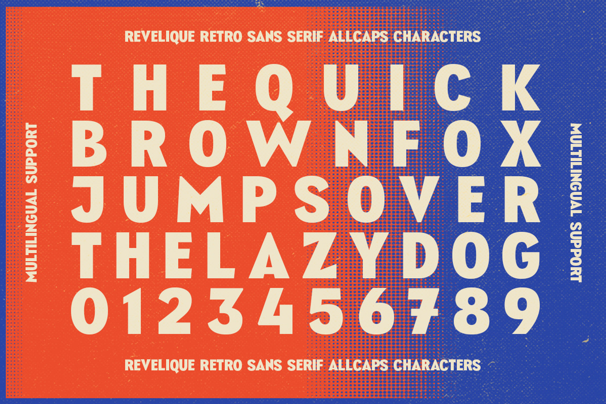 Revelique | Retro Sans Serif, a Sans Serif Font by Typeskets (Photo 6 of 9)