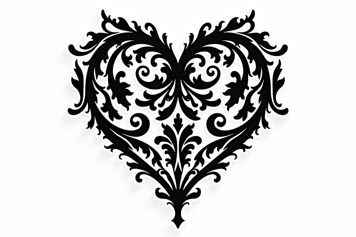 Floral Heart Silhouette Set, an Illustration by Gfx_Store (Photo 3 of 21)