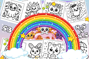 Cute Kawaii Coloring Book for Kids, an Animal Illustration by Design Zone (Thumbnail 1 of 4)