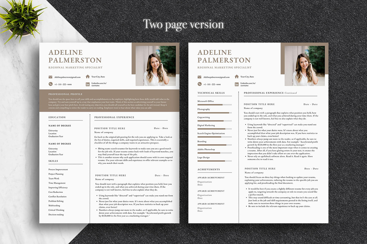 Professional Canva CV Template Pack, a Resume Template by Lux Resume (Photo 2 of 9)