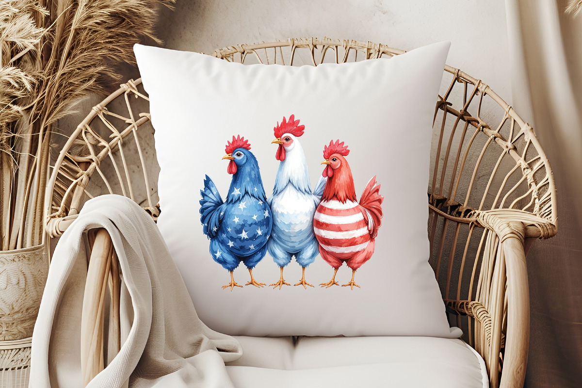 Patriotic USA Chicken PNG, 4th of Ju, an Illustration by Libby Wishes (Photo 3 of 4)