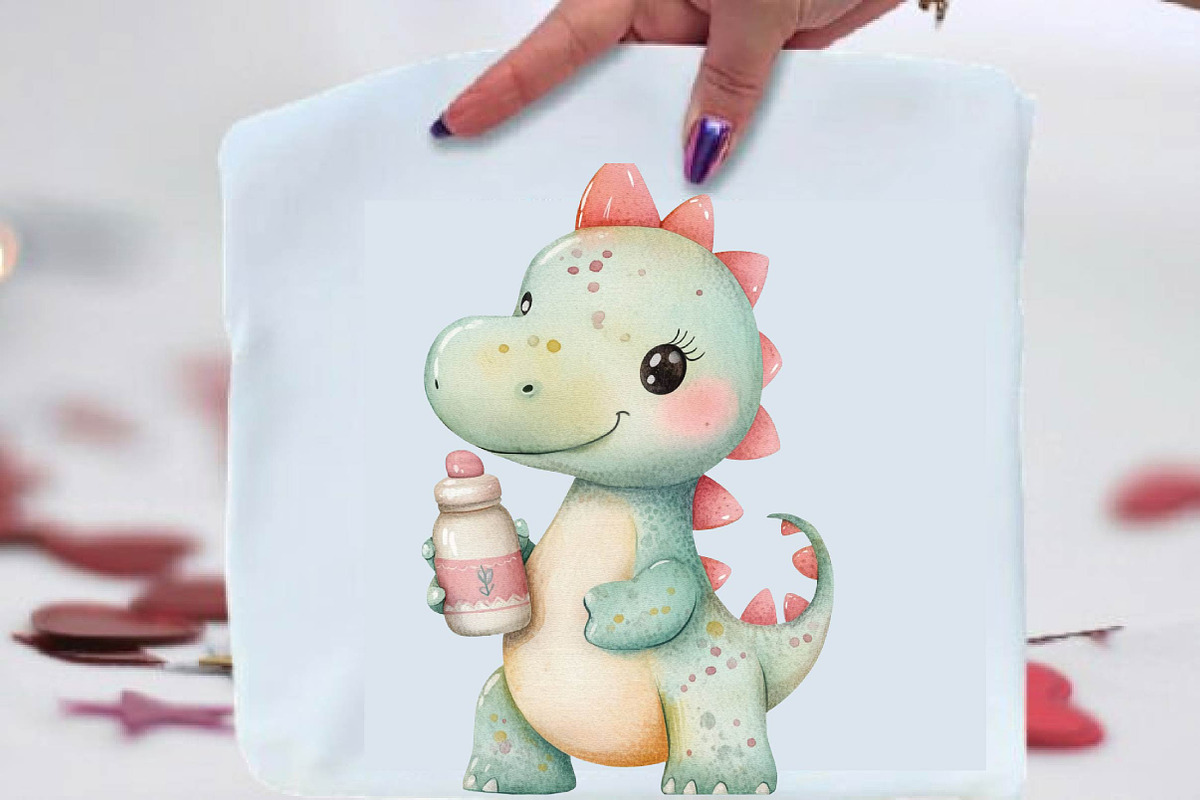 Watercolor Baby Dino Clipart Bundle., an Illustration by SVGArt (Photo 4 of 9)