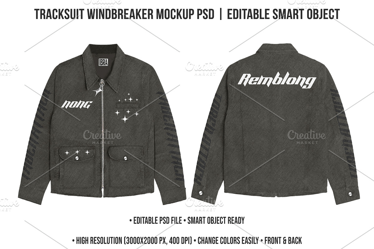 Vintage y2k Jacket Mockup PSD, a Hoody Mockup by std.badboy (Photo 1 of 4)