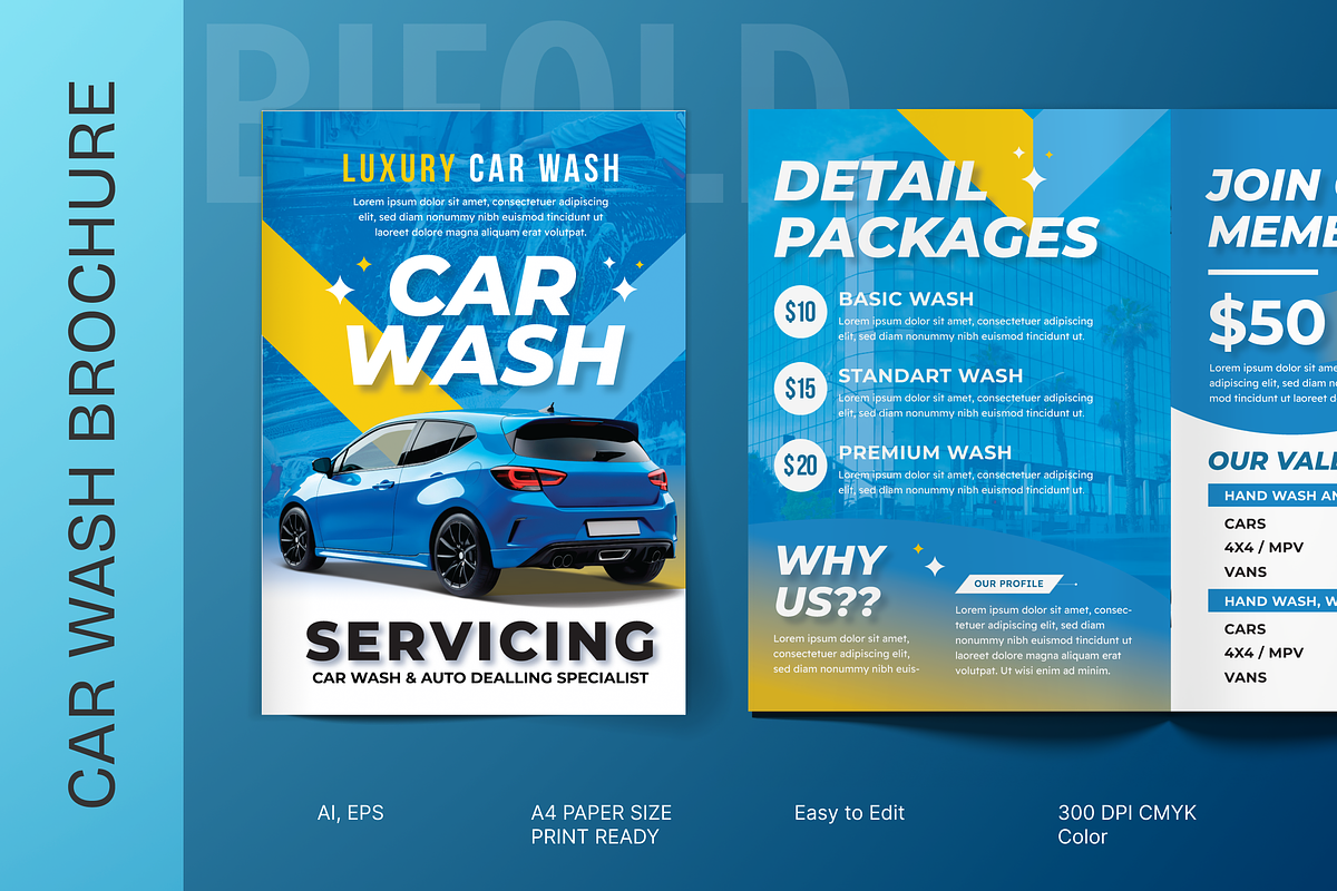Car Wash Business Bifold Brochure, a Brochure Template by MMPixelCraft (Photo 1 of 4)