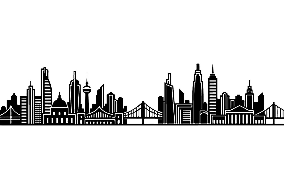 Modern City Skyline Silhouette, an Object Graphic by Creativeshirt (Photo 20 of 20)