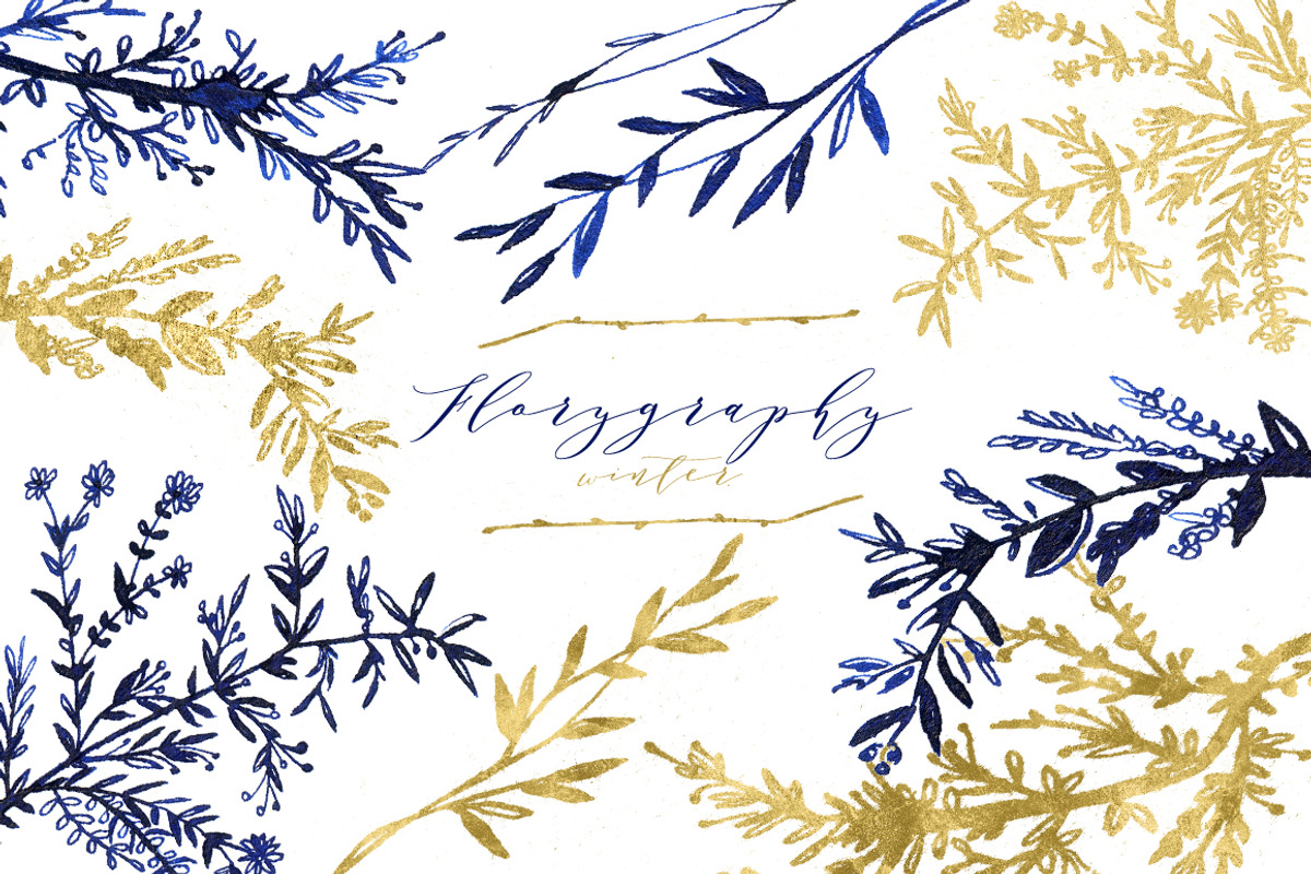 Florygraphy winter. Ink clipart., an Illustration by LABFcreations (Photo 4 of 4)