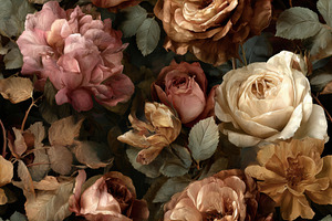 Vintage Roses Seamless Pattern Tile, a Pattern Graphic by Virgo Studio