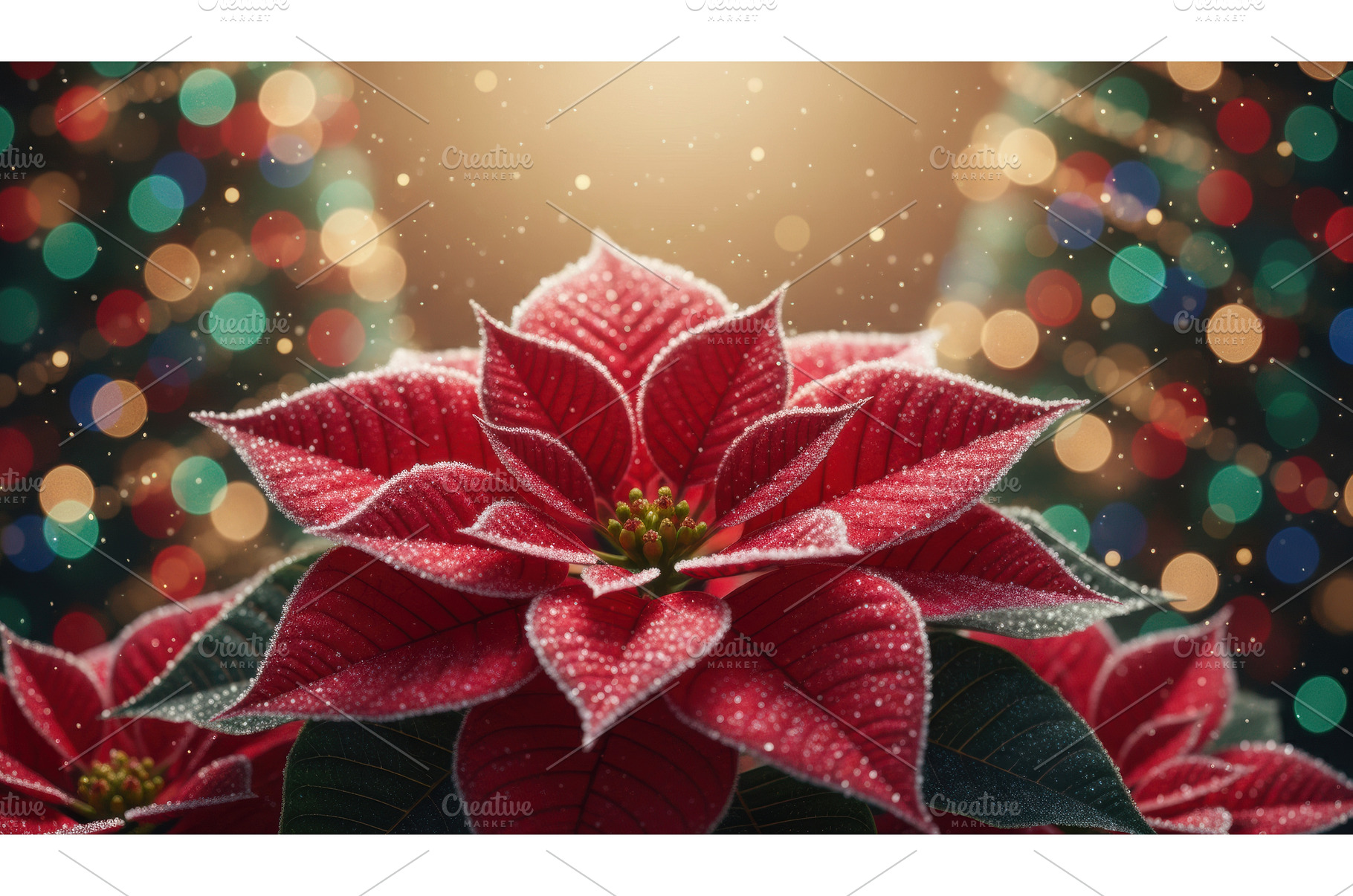 Red poinsettia flower with festive, a Nature Photo by Igor Tichonow
