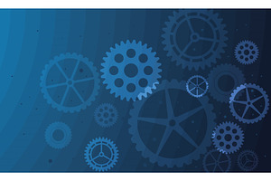 blue gears machinery, an Object Illustration by studiogstock