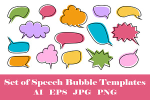 Set of Speech Bubble Templates, an Object Graphic by vikkishop