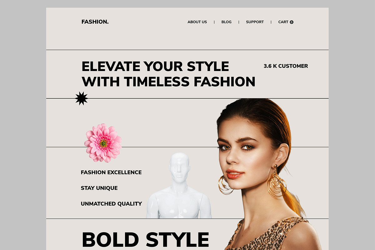 Fashion Landing Page Template, an UI Kit Template by CreativeShaper (Photo 2 of 6)