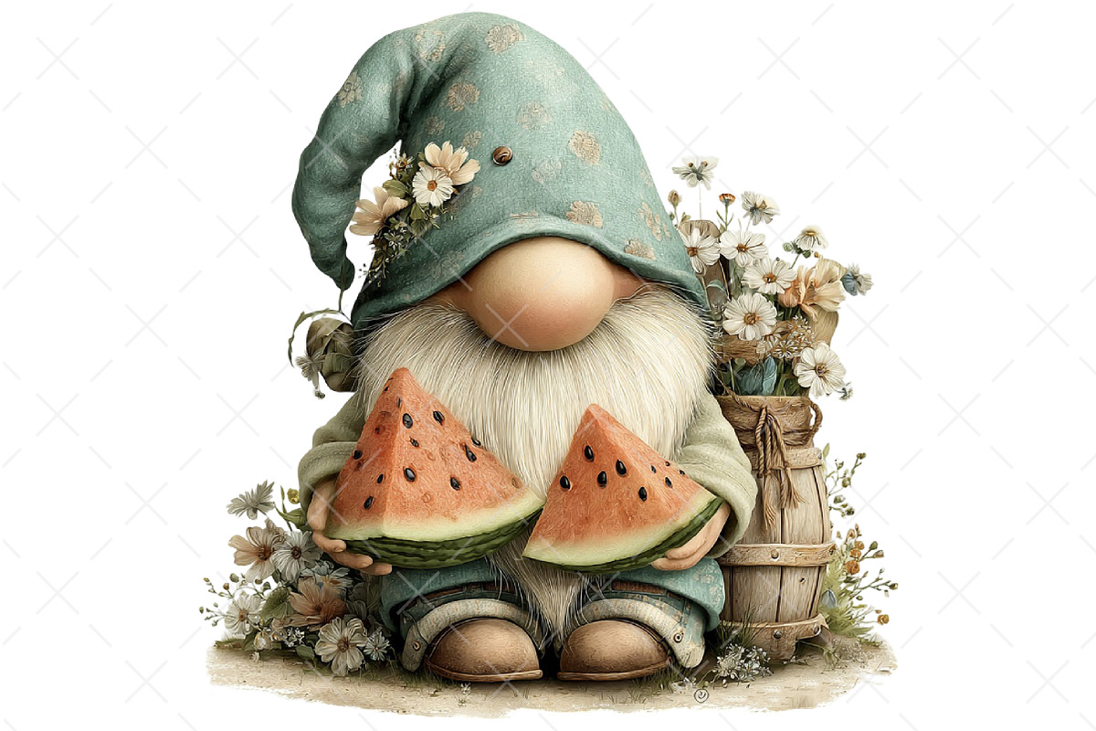 Whimsical Summer Gnome Clipart Png, an Illustration by Craft Nest (Photo 12 of 12)