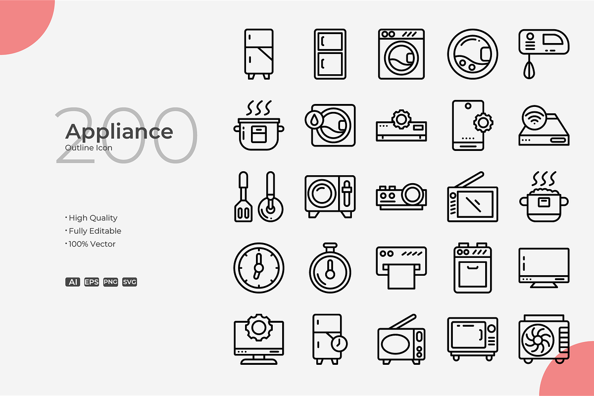 Appliance Outline Icons, an Icon by Bloodline