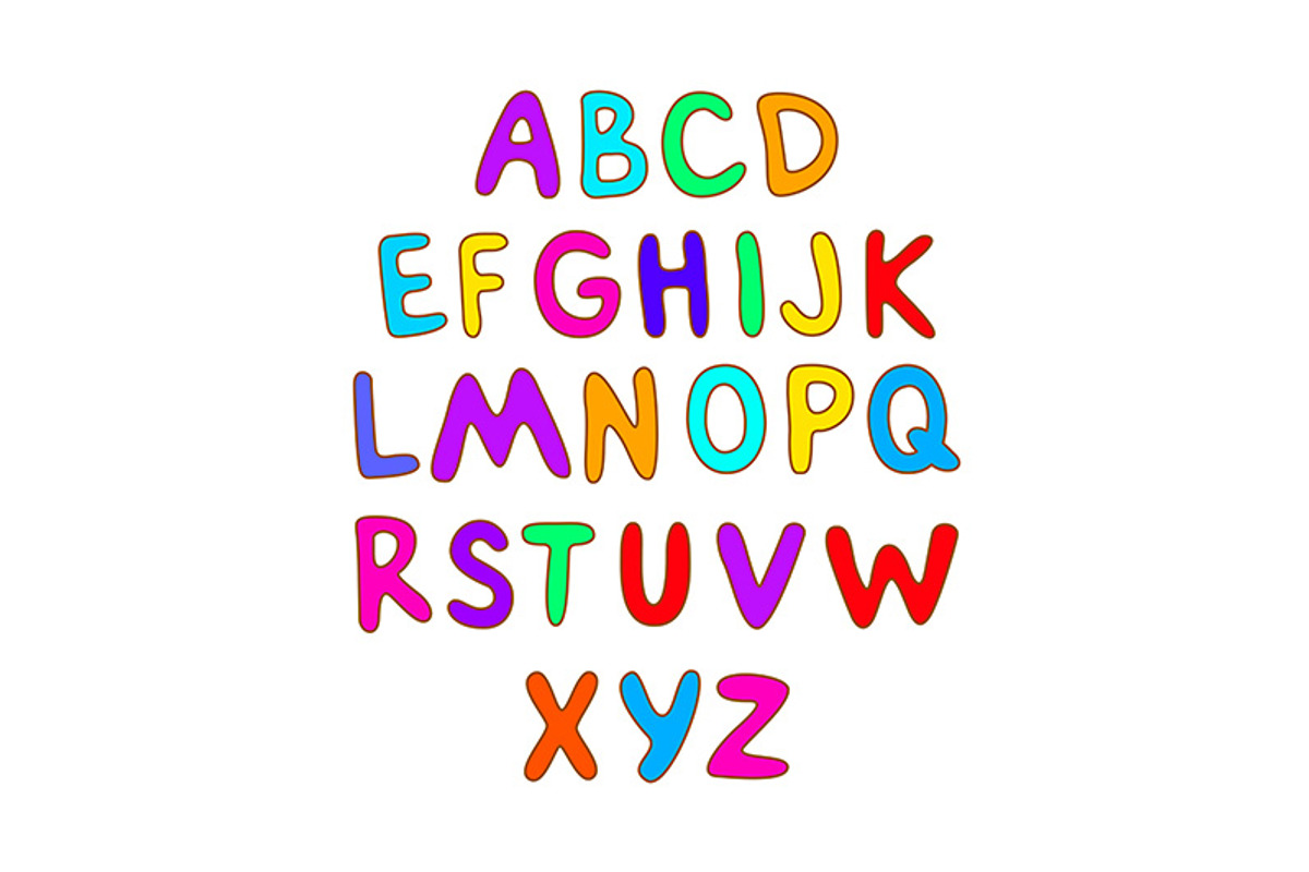 Alphabet font color for children ABC, a Background Graphic by Rommeo79