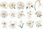 White Floral Clipart, an Illustration by Watercolor design (Thumbnail 2 of 12)
