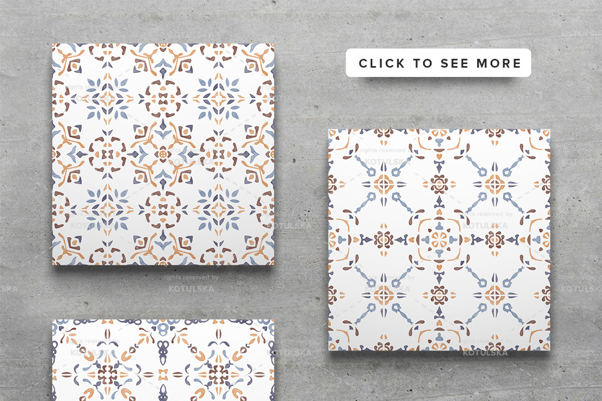 Watercolor/Vector Tile Patterns, a Pattern Graphic by Kotulska (Photo 4 of 8)