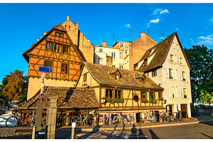 Traditional half-timbered houses in, an Architecture Photo by Leonid Andronov